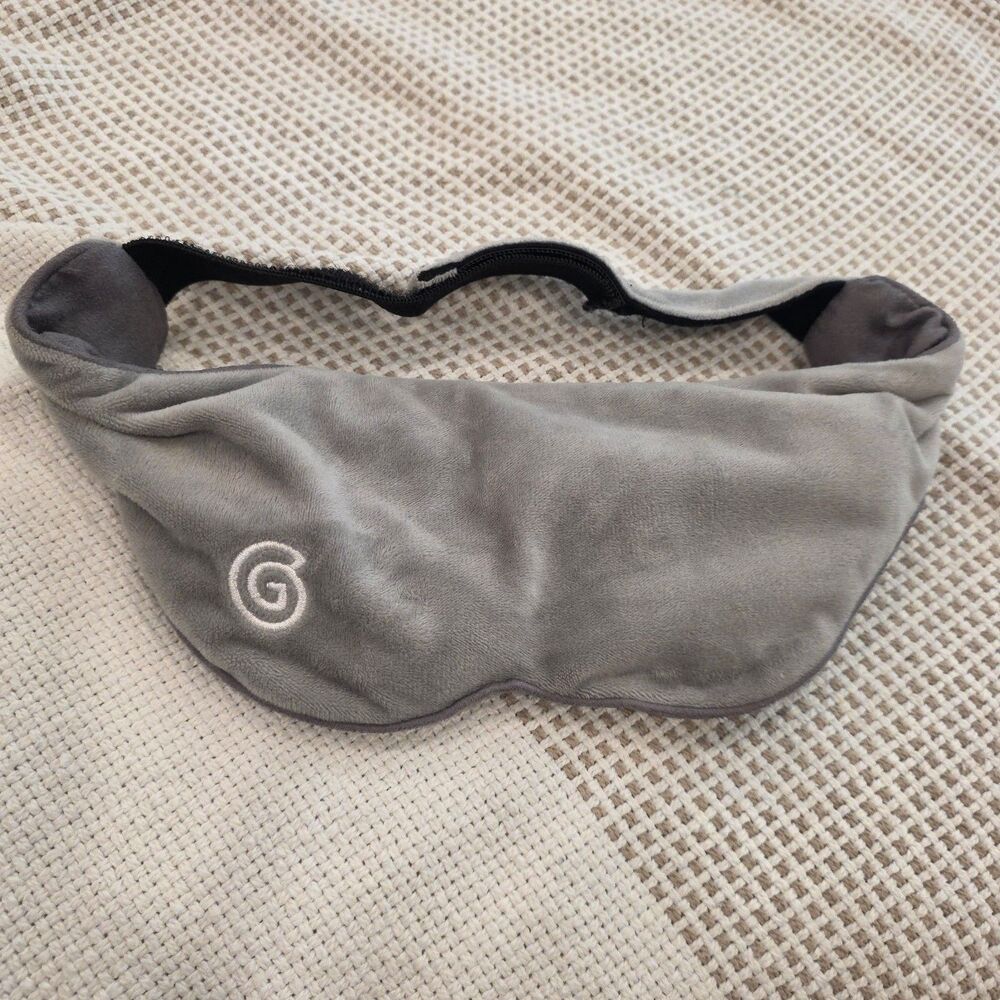 New Grey Weighted Plush Sleep Mask with Adjustable Strap and Washable Cover